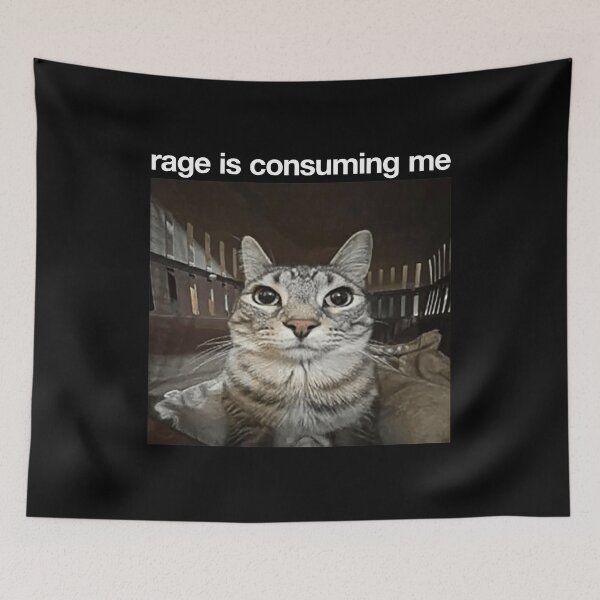Item preview, Rage Is Consuming Me - Silly Cat Staring And Selfie Meme designed and sold by kaneishiayuvi.