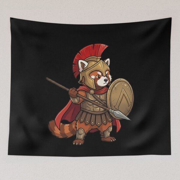 Item preview, Spartan Red Panda Warrior Ancient Greek Soldier designed and sold by k3rstman1.