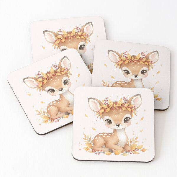 Item preview, Cute Baby Deer with Autumn Leaf Crown designed and sold by naragon4289.
