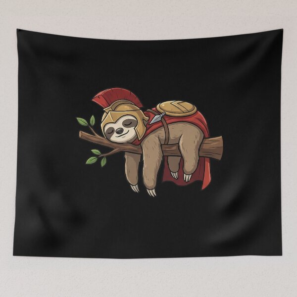 Item preview, Lazy Spartan Warrior Sloth Resting on Branch designed and sold by k3rstman1.