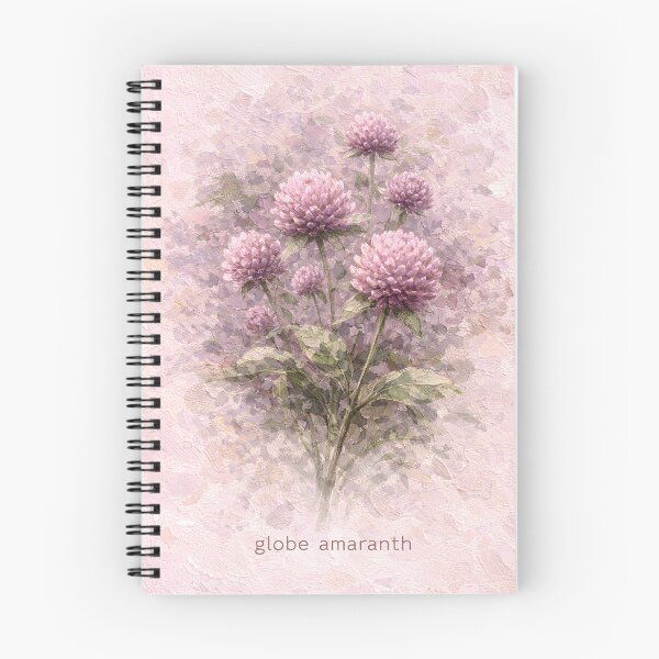Item preview, Soft Pink Globe Amaranth - Elegant Impasto Floral Oil Painting designed and sold by ChubbyGoong.
