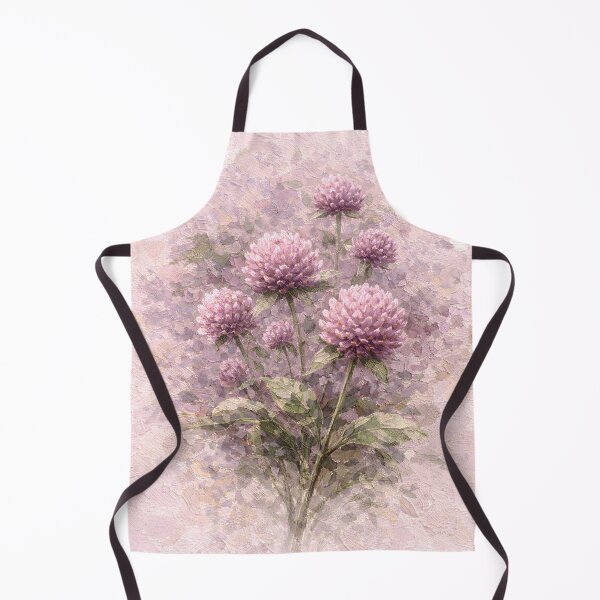 Item preview, Soft Pink Globe Amaranth - Elegant Impasto Floral Oil Painting designed and sold by ChubbyGoong.