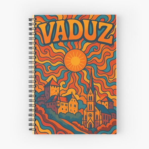 Item preview, Trippy Psychedelic Poster of Vaduz | Neon Castle & Alpine Skyline | Surreal Liechtenstein Cityscape Art designed and sold by PaintedPixels01.