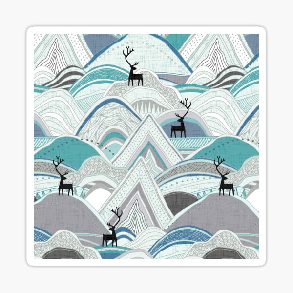 Item preview, caribou mountains blue designed and sold by scrummy.
