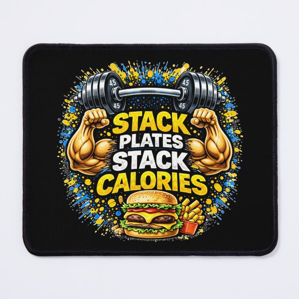 Item preview, Stack Plates Stack Calories Gym Humor Food Fitness Design designed and sold by Wolf Garage.