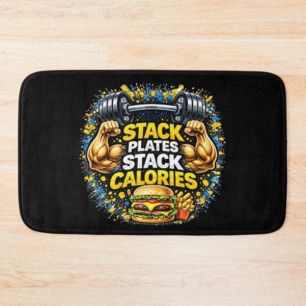 Item preview, Stack Plates Stack Calories Gym Humor Food Fitness Design designed and sold by Wolf Garage.