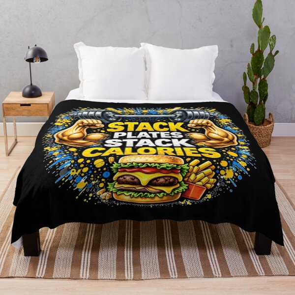 Item preview, Stack Plates Stack Calories Gym Humor Food Fitness Design designed and sold by Wolf Garage.