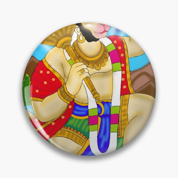 Item preview, Lord Hanuman Devotional Artwork – Powerful Hindu God Illustration designed and sold by Harshit_Digital_Arts.