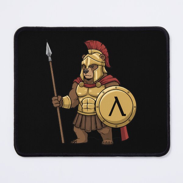Item preview, Spartan Bear Warrior with Spear and Shield designed and sold by k3rstman1.