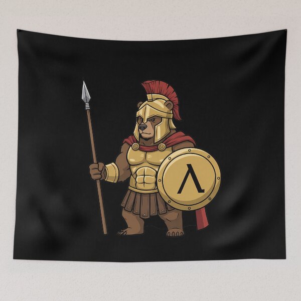 Item preview, Spartan Bear Warrior with Spear and Shield designed and sold by k3rstman1.