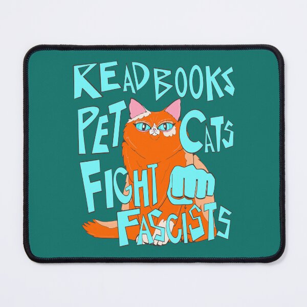Item preview, read books pet cats fight fascists orange ginger cat designed and sold by crestfallenmermaid.