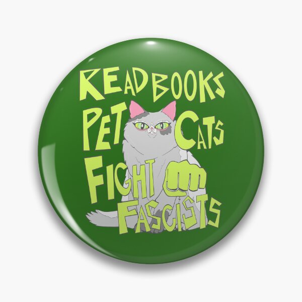 Item preview, read books pet cats fight fascists grey cat designed and sold by crestfallenmermaid.