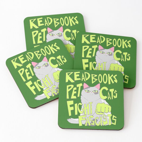 Item preview, read books pet cats fight fascists grey cat designed and sold by crestfallenmermaid.