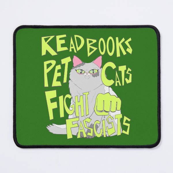 Item preview, read books pet cats fight fascists grey cat designed and sold by crestfallenmermaid.