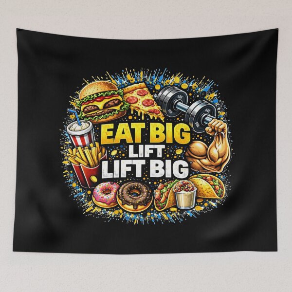 Item preview, Eat Big Lift Big Gym Humor Food Fitness Design designed and sold by Wolf Garage.