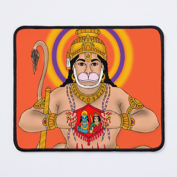 Item preview, Lord Hanuman Devotional Artwork – Powerful Hindu God Illustration designed and sold by Harshit_Digital_Arts.