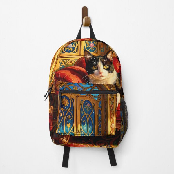 Item preview, Klimt Cat on Red Couch designed and sold by Vicky Brago-Mitchell®.