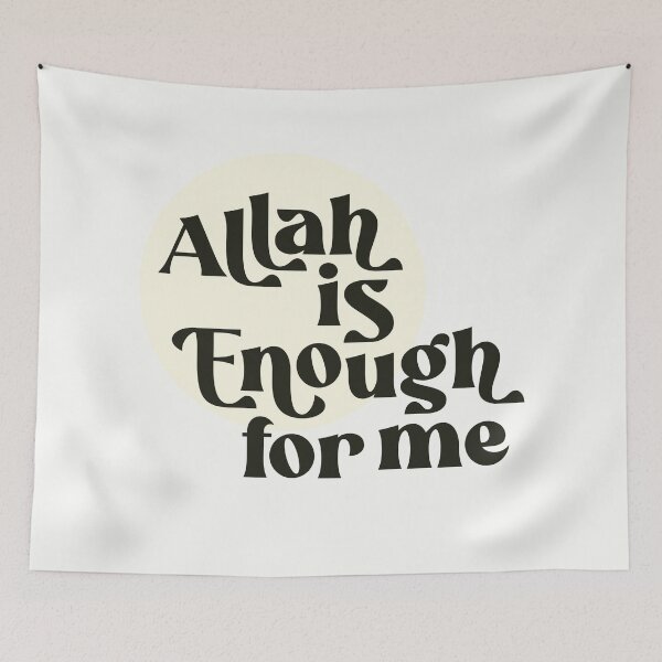 Item preview, Allah Is Enough For Me - Minimalist Retro Islamic Quote Art designed and sold by Miniature Store.