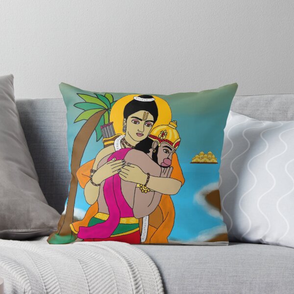 Item preview, Sacred Rama & Hanuman Illustration – Mythological Hindu Divine Art designed and sold by Harshit_Digital_Arts.