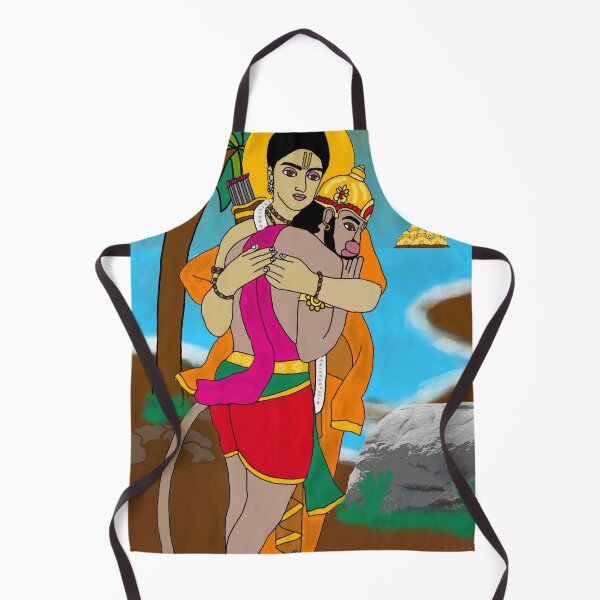 Item preview, Sacred Rama & Hanuman Illustration – Mythological Hindu Divine Art designed and sold by Harshit_Digital_Arts.
