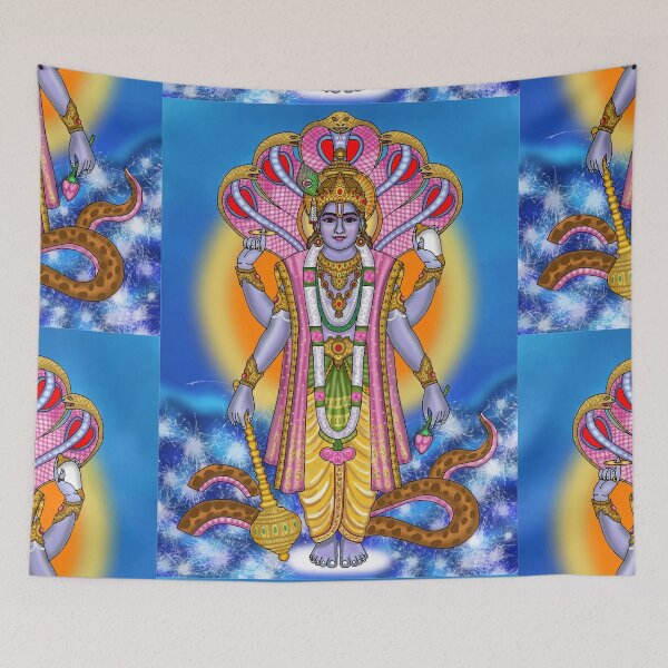 Item preview, Lord Vishnu Divine Design – Preserver God Spiritual Art designed and sold by Harshit_Digital_Arts.