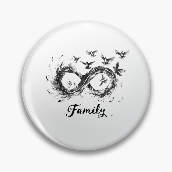 Item preview, Family Infinity – Birds in Flight Brush Ink (Black & White) designed and sold by inkoutninja.