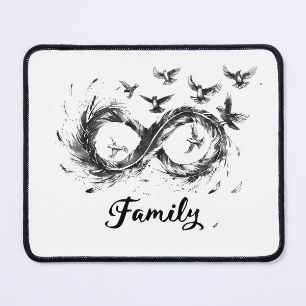 Item preview, Family Infinity – Birds in Flight Brush Ink (Black & White) designed and sold by inkoutninja.