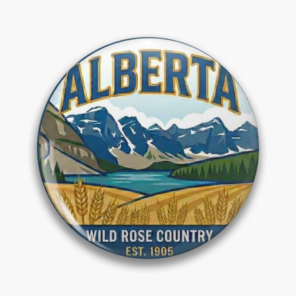 Item preview, Alberta Heritage: Moraine Lake & Golden Prairies Vintage Badge designed and sold by MelissaNadia.