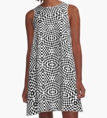 #texture, #pattern, #abstract, #metal, #black, #fabric, #textile, #white, #design A-Line Dress