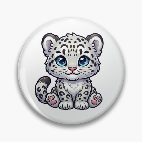 Item preview, Snow Leopard Cub – Adorable Kawaii Big Eyes designed and sold by Shopex10.
