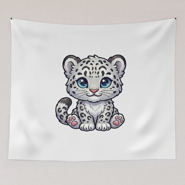 Item preview, Snow Leopard Cub – Adorable Kawaii Big Eyes designed and sold by Shopex10.