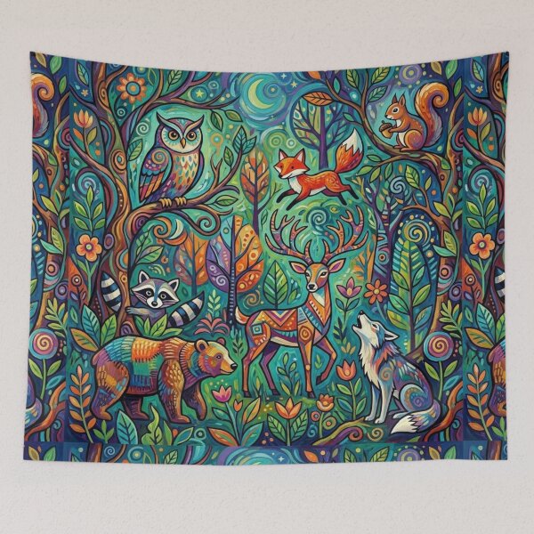 Item preview, Animals in the Forest at Night designed and sold by HeyyItsNikki.