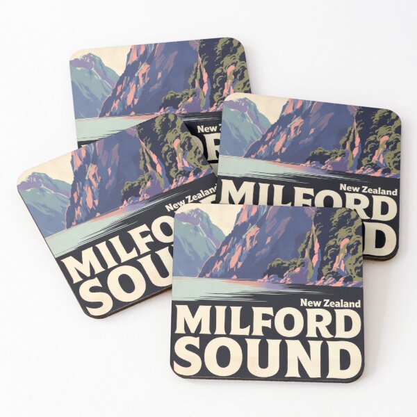 Item preview, Milford Sound New Zealand Vintage Travel Wall Art designed and sold by Atlas Poster Co..