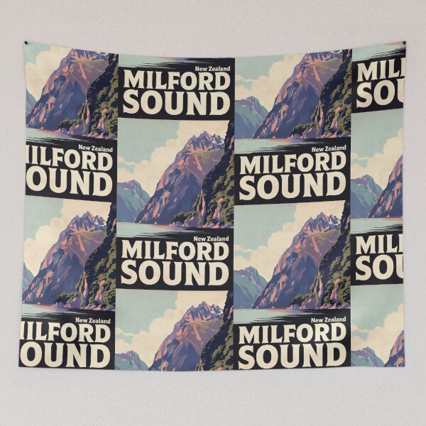 Item preview, Milford Sound New Zealand Vintage Travel Wall Art designed and sold by Atlas Poster Co..