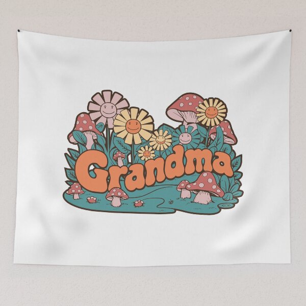 Item preview, Grandma – Cute Retro Floral & Mushroom Garden Illustration designed and sold by TipTop GFX.