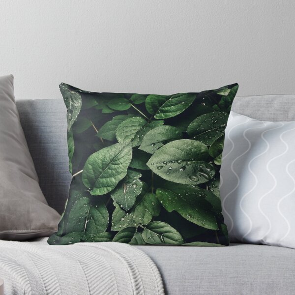 Item preview, Dark Green Leaves Raindrops Macro Photography designed and sold by Desain13.