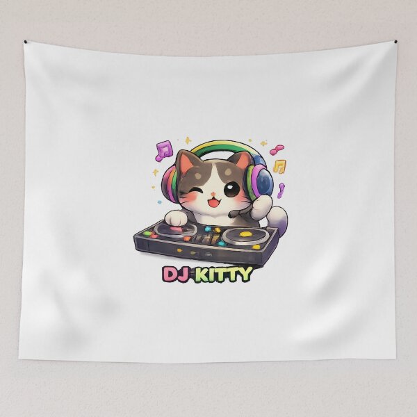 Item preview, Kawaii Cute DJ Cat designed and sold by VictorySticker.