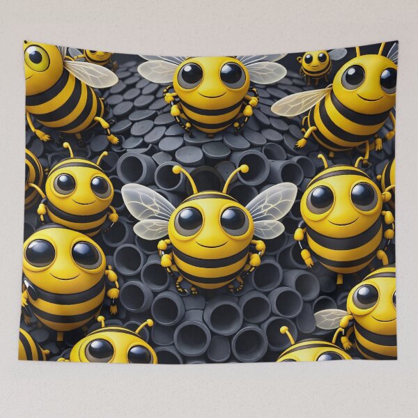 Item preview, Cute Bumble Bee Pattern – Kawaii Honey Bee Cartoon Art designed and sold by Kaleidoscope Print.