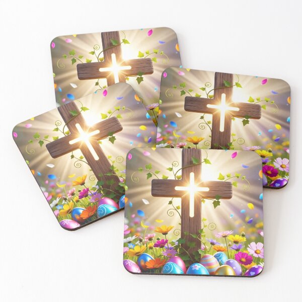 Item preview, Radiant Easter Cross in Spring Meadow designed and sold by PixelVibe782.