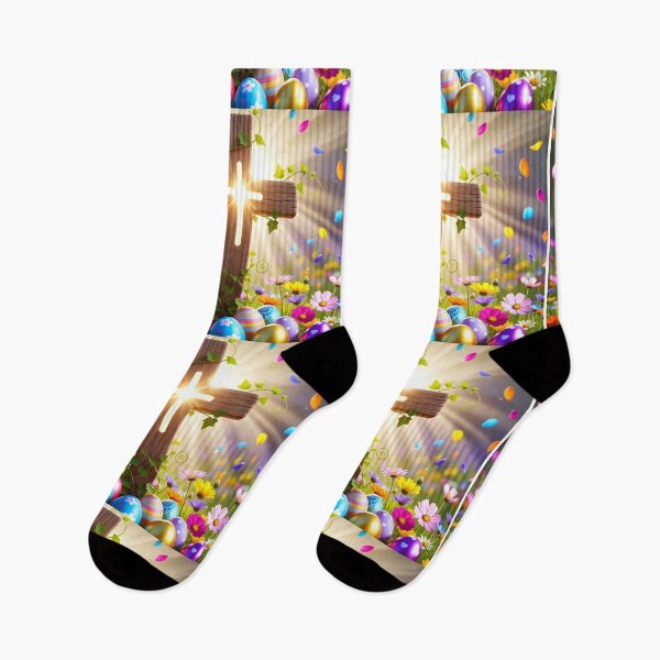 Item preview, Radiant Easter Cross in Spring Meadow designed and sold by PixelVibe782.