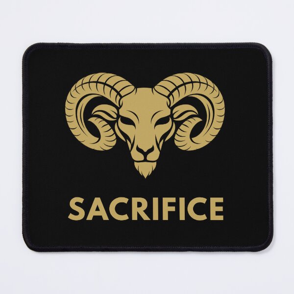 Item preview, Ram Sacrifice Symbol Minimalist Gold Ram Head Biblical Strength Animal Design designed and sold by Pillar8.