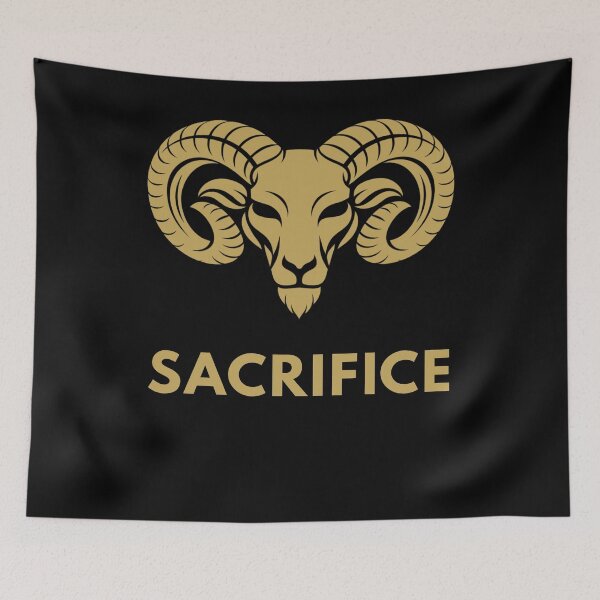 Item preview, Ram Sacrifice Symbol Minimalist Gold Ram Head Biblical Strength Animal Design designed and sold by Pillar8.