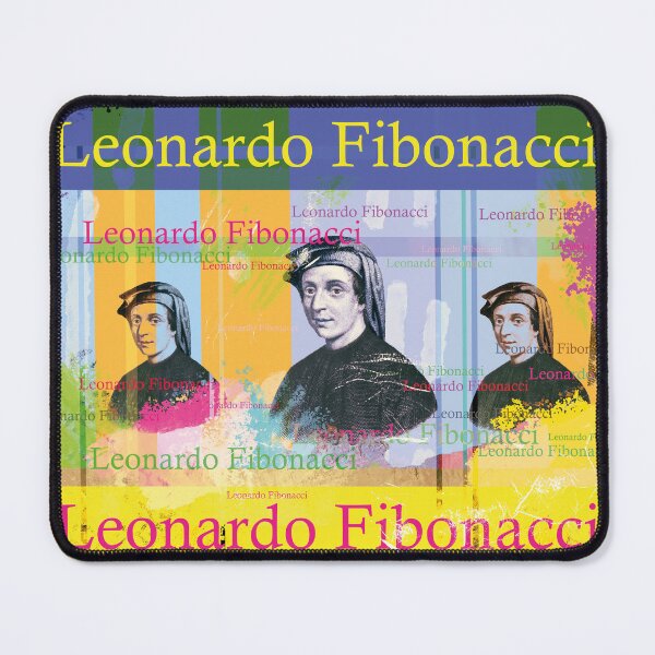 Item preview, Leonardo Fibonacci, mathematician, portrait, collage, Pop Art designed and sold by Mauswohn.