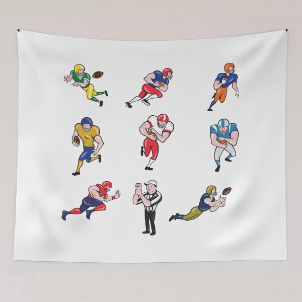 Artikelvorschau, American Football Cartoon Collage entworfen und verkauft von mustbemazi.