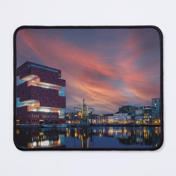 Item preview, MAS Museum Antwerp at sunset at the harbor designed and sold by Mauswohn.