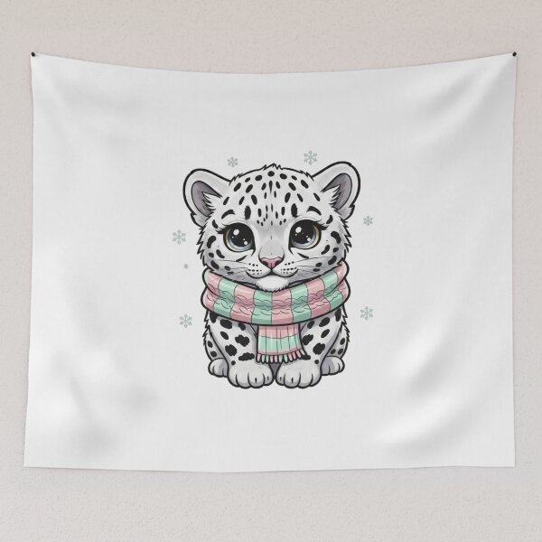 Item preview, Winter Snow Leopard Cub – Cozy Kawaii  designed and sold by Shopex10.