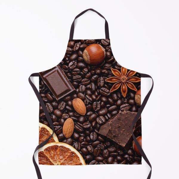 Item preview, Coffee Beans and Dark Chocolate Pattern – Gourmet Mocha Dessert Kitchen Art designed and sold by Kaleidoscope Print.