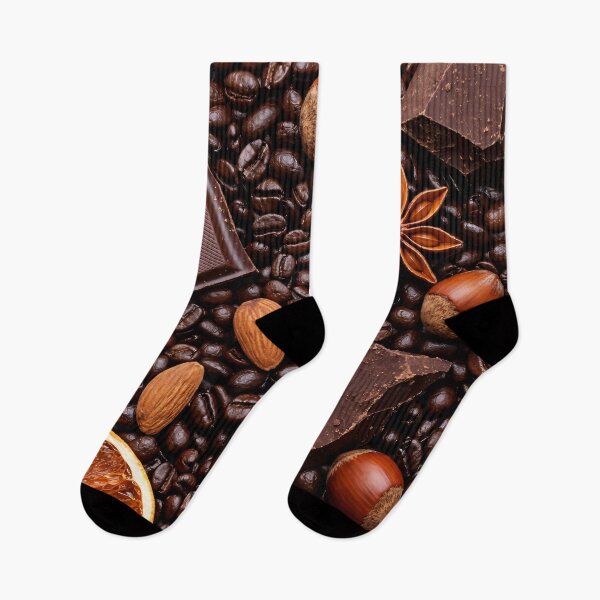 Item preview, Coffee Beans and Dark Chocolate Pattern – Gourmet Mocha Dessert Kitchen Art designed and sold by Kaleidoscope Print.