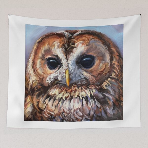 Item preview, Majestic Timberland Owl on Mountain Peak designed and sold by Rishstrethphoto.