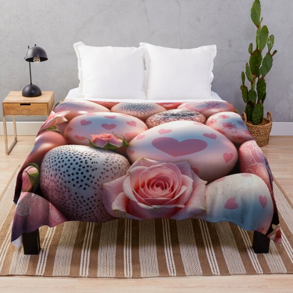 Item preview, Romantic Pink Easter Eggs with Roses designed and sold by PixelVibe782.